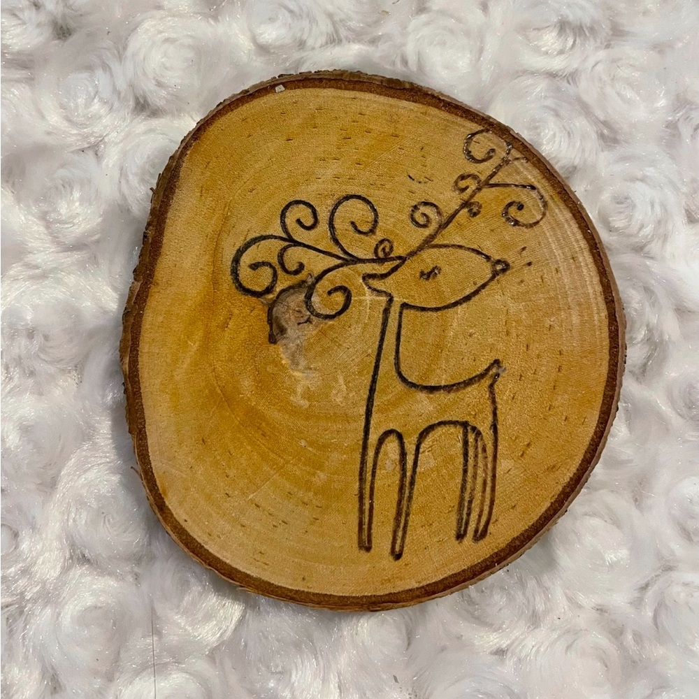 Wooden Reindeer Coaster